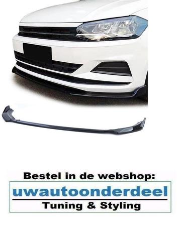 VW Polo 2G AW Cup Spoiler Splitter Lip Glans Zwart