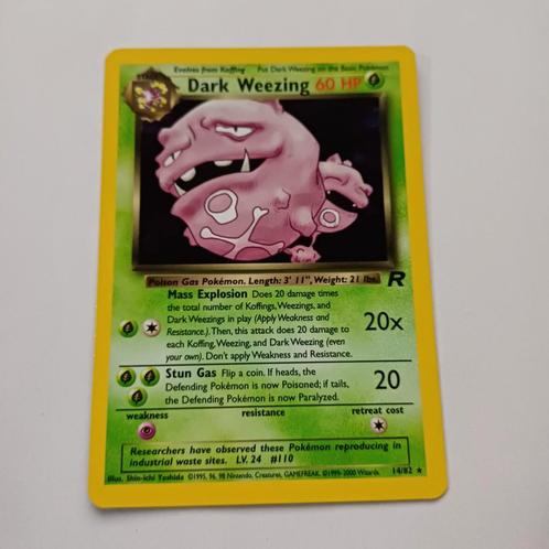 Pokémon Dark Weezing Holo Team Rocket 14/82, Hobby & Loisirs créatifs, Jeux de cartes à collectionner | Pokémon, Comme neuf, Cartes en vrac