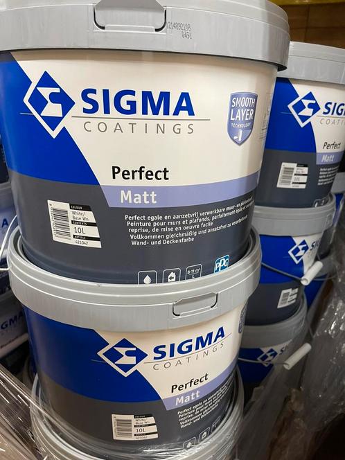 🔥 Peinture Sigma PERFECT MAT 10L BLANC En super Promos!!!, Doe-het-zelf en Bouw, Verf, Beits en Lak, Nieuw, 10 tot 15 liter, Wit