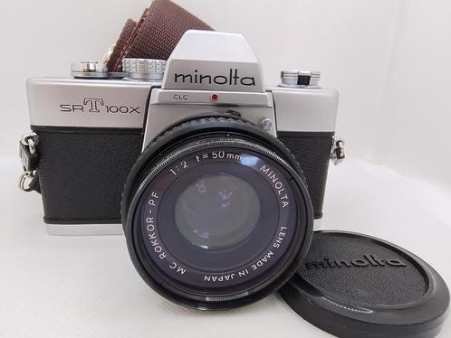 Minolta SRT 100X camera met een 50 mm Rokkor-lens 1:2, Audio, Tv en Foto, Fotocamera's Analoog, Gebruikt, Spiegelreflex, Minolta