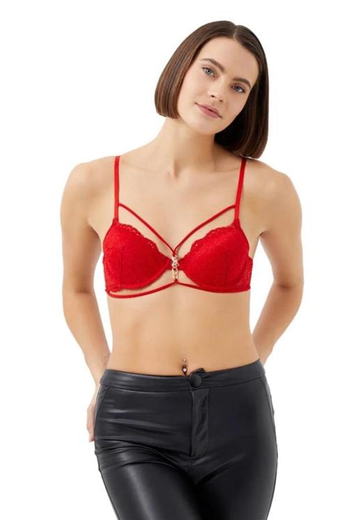 Kanten Bh, Kleding | Dames, Ondergoed en Lingerie, BH, Rood, Verzenden