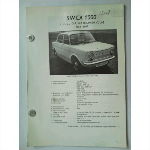 Simca 1000 Vraagbaak losbladig 1964-1967 #1 Nederlands, Livres, Autos | Livres, Utilisé, Enlèvement ou Envoi