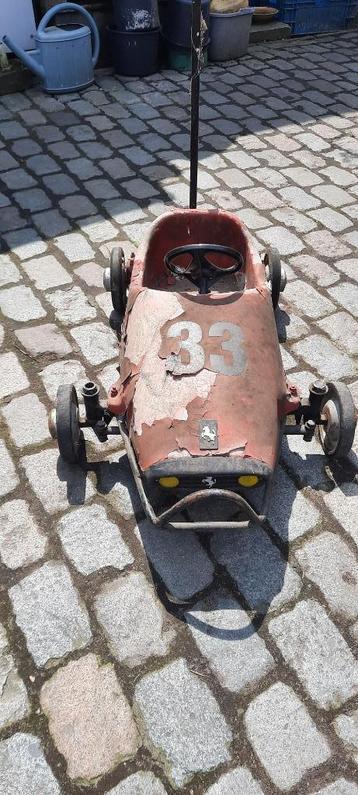 FERRARI duwstang peuter racewagen, antiek jaren 1950