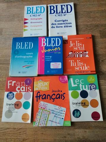 8 livres d'apprentissage scolaire de français 