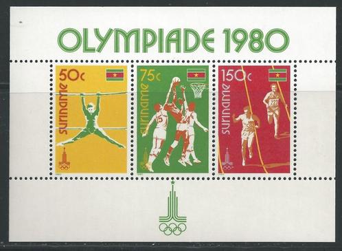 Suriname Jeux Olympiques Moscou 1980 Neufs** BF30, Postzegels en Munten, Postzegels | Thematische zegels, Postfris, Sport, Ophalen of Verzenden