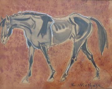 EDGARD WIETHASE / PAARD / ORIGINEEL WERK / 30x40cm / KADER