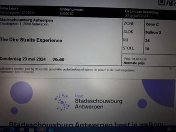 2 zitplaatsen concert The Dire Straits Experience Antwerpen