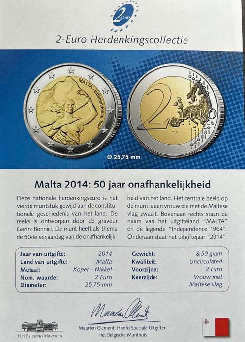 2-€ herdenkingsmunten Malta, Timbres & Monnaies, Monnaies | Europe | Monnaies euro, Monnaie en vrac, 2 euros, Malte, Enlèvement ou Envoi