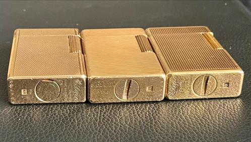 Briquets Dupont : trois briquets originaux de 20 mm dorés, Collections, Articles de fumeurs, Briquets & Boîtes d'allumettes, Utilisé