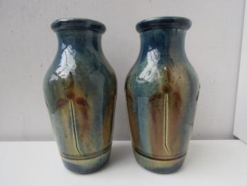 Vases en céramique Art Nouveau Pieter-Jozef Laigneil