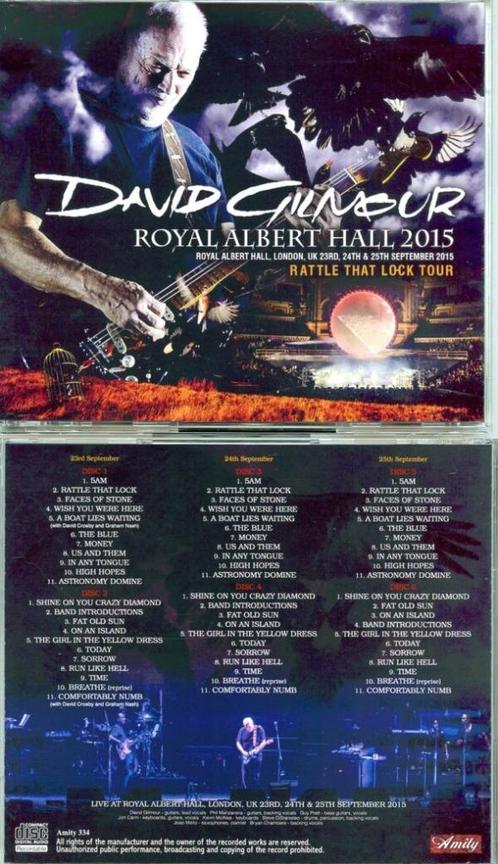 6 CD's - David GILMOUR - Royal Albert Hall 2015, CD & DVD, CD | Rock, Neuf, dans son emballage, Pop rock, Envoi