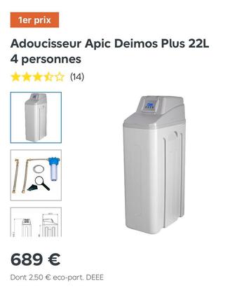 Adoucisseur d’eau Apic Deimos plus 22L