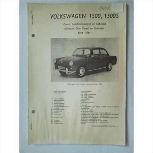 Volkswagen 1500 1500S Vraagbaak losbladig 1961-1964 #1 Neder, Livres, Autos | Livres, Utilisé, Volkswagen, Enlèvement ou Envoi
