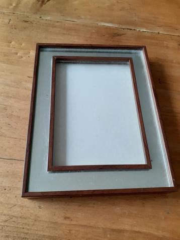 Fotolijst 11,5 x 16 cm, hout en spiegel
