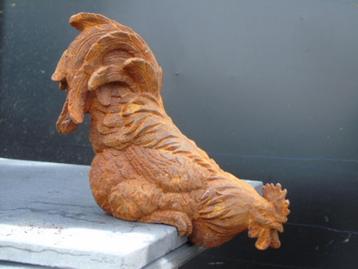 statue d un coq pour rebord en fonte pat rouillé