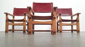 brutalist vintage solid oak chair arts & crafts