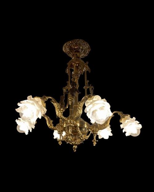 brons vergulde "Cherubs" luster., Antiek en Kunst, Antiek | Verlichting, Ophalen