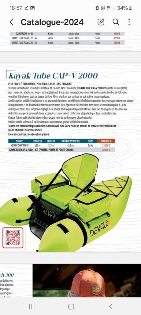 Float tube Devaux neuf, Sports nautiques & Bateaux, Canoës, Comme neuf, Kayak, Enlèvement ou Envoi