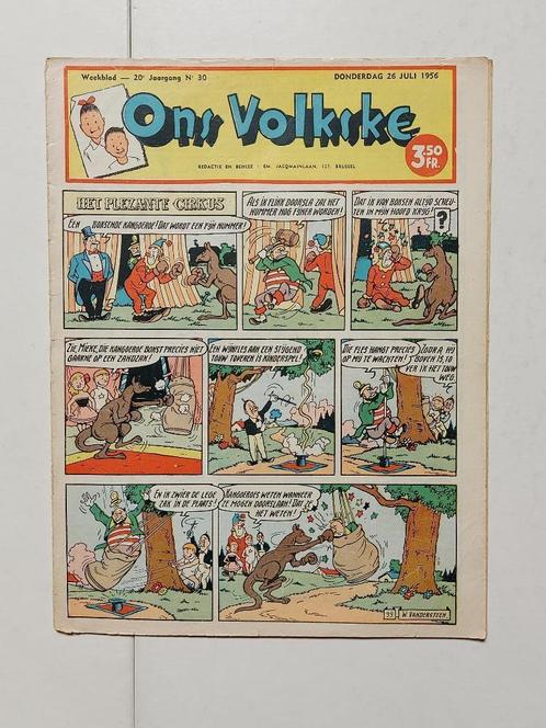Vandersteen Prinske Plezante Cirkus - Ons Volkske 26/07/1956, Collections, Personnages de BD, Utilisé, Livre ou Jeu, Autres personnages