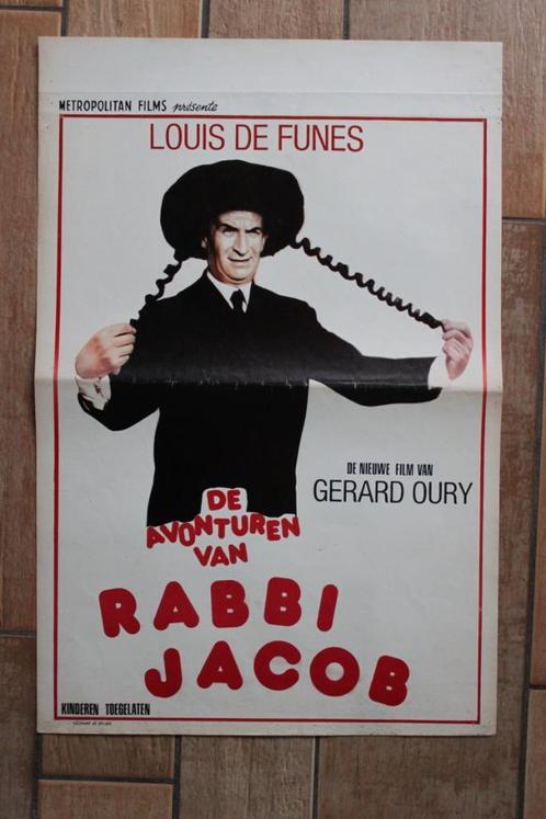 filmaffiche Louis De Funes Rabbi Jacob 1973 filmposter, Collections, Posters & Affiches, Comme neuf, Cinéma et TV, A1 jusqu'à A3