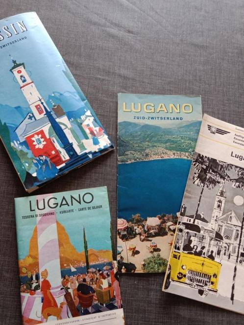 Reisbrochures Luganomeer Zuid Zwitserland 1961, Livres, Atlas & Cartes géographiques, Utilisé, Autres types, Italie, 1800 à 2000