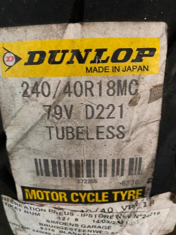 Achterband Moto Dunlop 240/80x18 Dunlop D221
