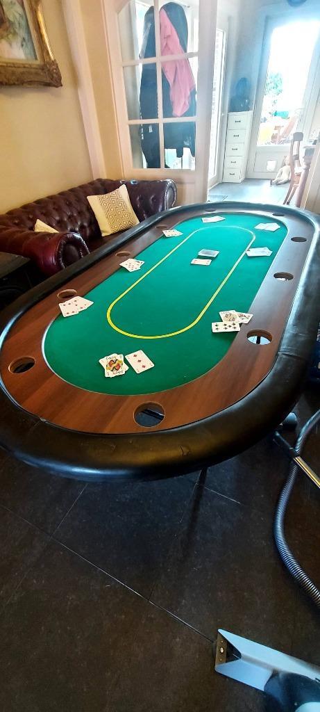Pokertafel, Hobby en Vrije tijd, Gezelschapsspellen | Kaartspellen, Gebruikt, Vijf spelers of meer, Ophalen