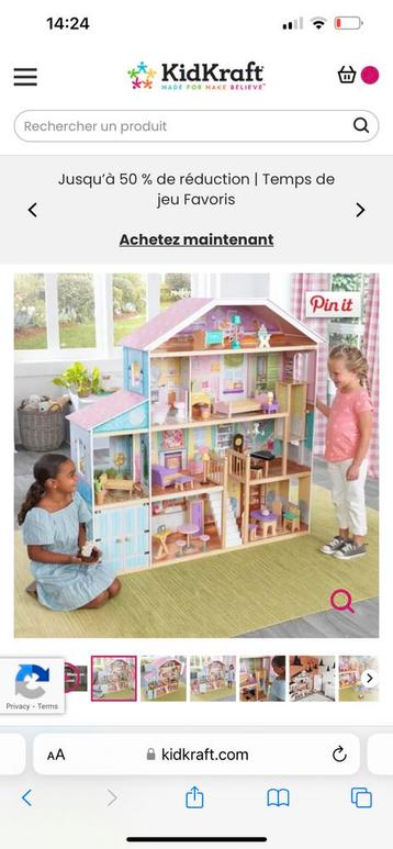 Maison de poupée kidcraft avec accessoires neuves et montées