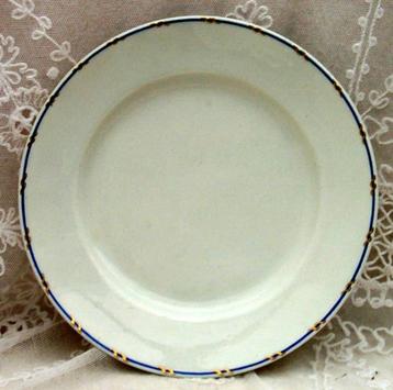 ASSIETTE décor "LIGNE BLEUE et OR".