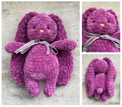 Knuffel ‘Snuggle Konijn mini’ Dark Pink (Handmade - Gehaakt), Hobby & Loisirs créatifs, Tricot & Crochet, Neuf, Crochet, Enlèvement ou Envoi