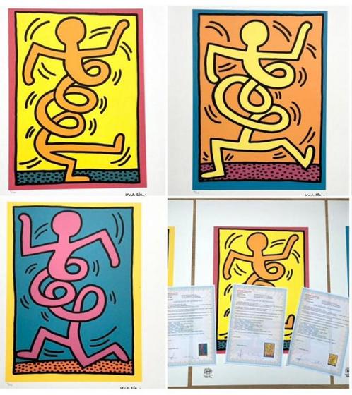 Unieke Set (3) Keith Haring | Montreux Jazz Festival 1983, Antiquités & Art, Art | Lithographies & Sérigraphies, Enlèvement ou Envoi