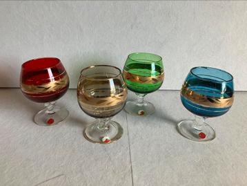 4 verres en cristal fabriqués à la main en Italie