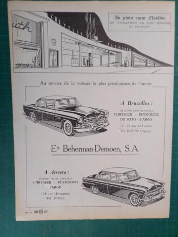 Chrysler - Plymouth - publicité papier - 1955