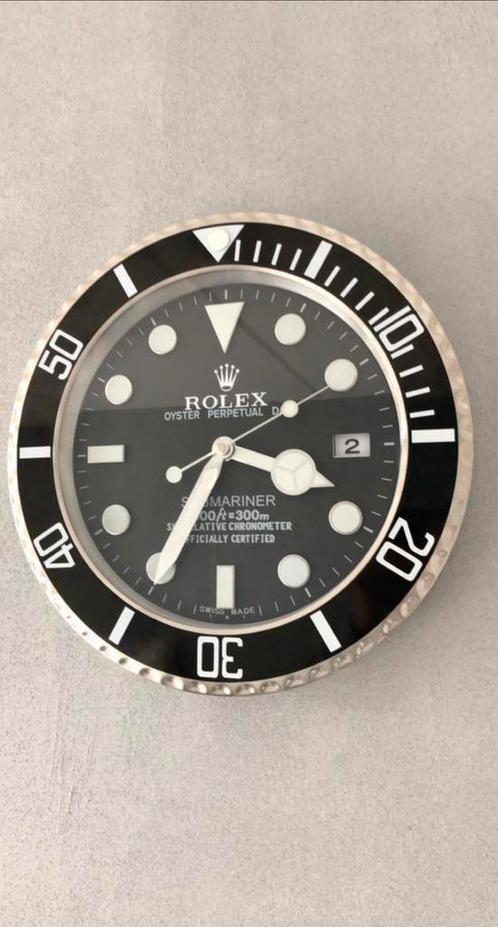 Rolex Submariner Zilver Wandklok, Maison & Meubles, Accessoires pour la Maison | Horloges, Comme neuf, Horloge murale, Enlèvement ou Envoi