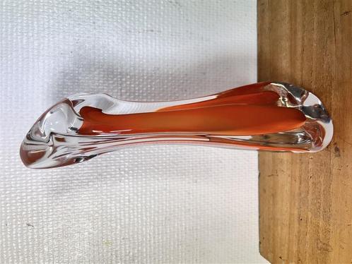 A1650. Oranje vintage Murano [stijl] vaas, gesigneerd, Maison & Meubles, Accessoires pour la Maison | Vases, Comme neuf, Orange