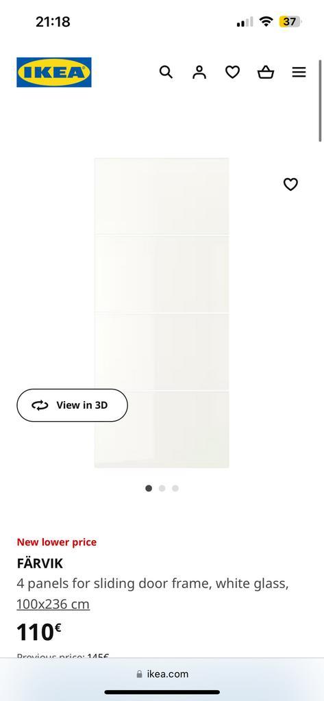 2 panneaux Färvik (blanc opaque) IKEA, Huis en Inrichting, Kasten | Kleerkasten, Nieuw