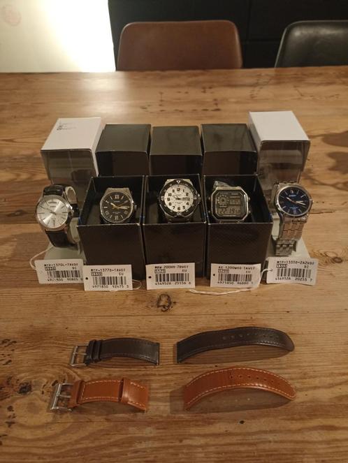 Verzameling Casio horloges + extra lederen bandjes, Handtassen en Accessoires, Horloges | Heren, Zo goed als nieuw, Polshorloge