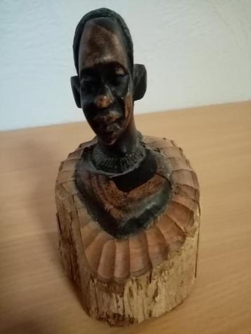 Afrikaans houten beeld man , handwerk Tanzania , 13cm / 7cm