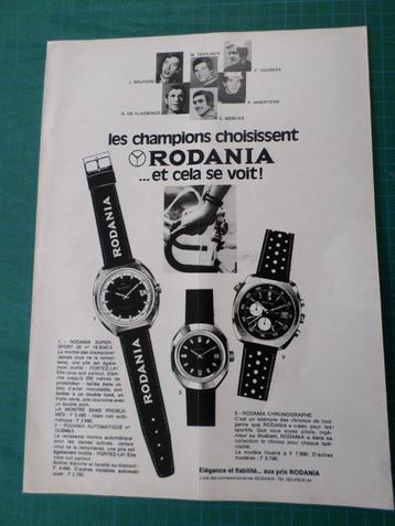Les champions choisissent Rodania - publicité papier - 1976