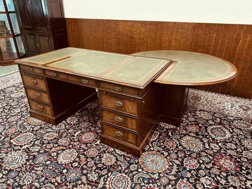 Uniek Engels Heldense Bureau met Vergadertafel, Maison & Meubles, Bureaux, Comme neuf, Bureau, Enlèvement ou Envoi