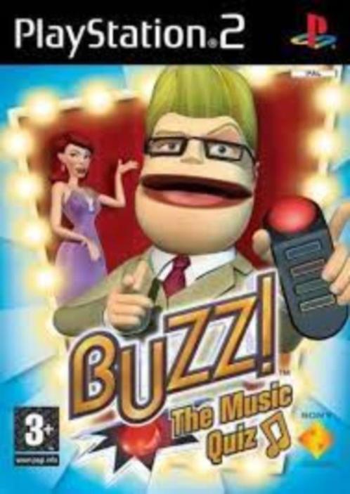 PS2 Buzz: Het muziekquizspel., Games en Spelcomputers, Games | Sony PlayStation 2, Gebruikt, Muziek, 3 spelers of meer, Vanaf 3 jaar