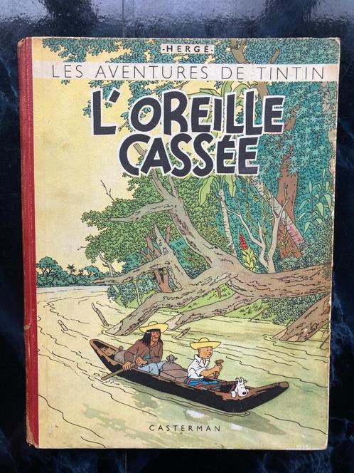 TINTIN - L'OREILLE CASSEE - B1 - 1946 - Signé par Hergé - BE, Livres, BD, Utilisé, Une BD, Enlèvement ou Envoi
