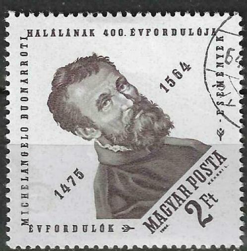 Hongarije 1964 - Yvert 1647 - Michelangelo Buonarroti (ST), Timbres & Monnaies, Timbres | Europe | Hongrie, Affranchi, Envoi