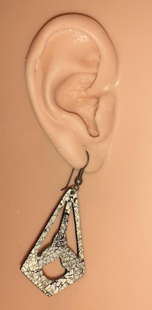 oorbellen hangers ornament met marmer patroon, Bijoux, Sacs & Beauté, Boucles d'oreilles, Neuf, Pendantes, Autres matériaux, Blanc