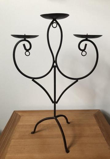 Chandelier à 3 têtes, métal, 47 cm