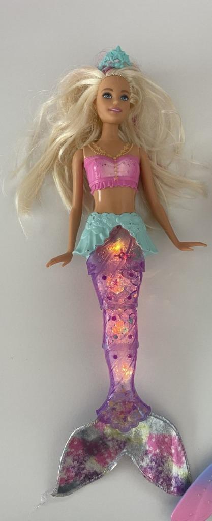 Barbiepop Dreamtopia zwemmende zeemeermin + Ken,, Kinderen en Baby's, Speelgoed | Poppen, Zo goed als nieuw, Barbie, Ophalen of Verzenden