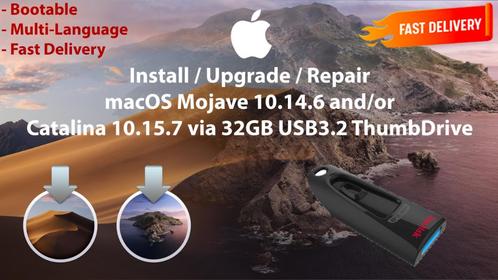 Installez macOS Mojave 10.14.6 ou Catalina 10.15.7 via USB, Informatique & Logiciels, Systèmes d'exploitation, Neuf, MacOS, Envoi