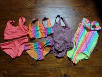 2 maillots de bain et 2 bikinis (tailles 98-104) H&M et Hema