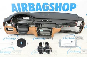 Airbag set Dashboard M zwart/cognac HUD stiksels BMW X5 F15