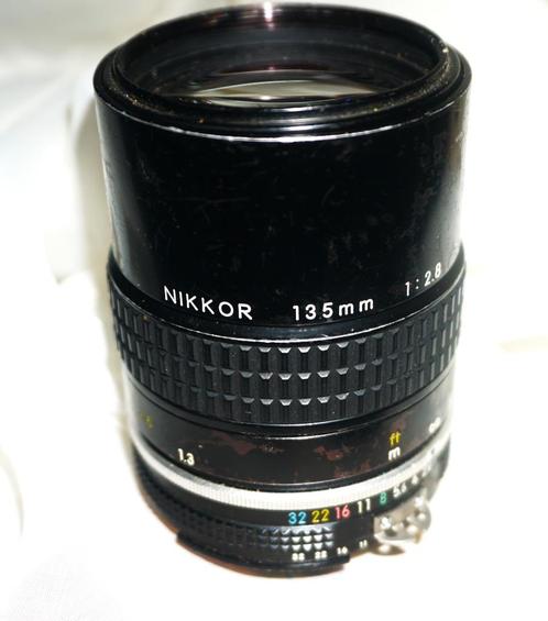 Nikkor AI 135 mm 2.8 pour tous reflex Nikon  arg. et digit., TV, Hi-fi & Vidéo, Appareils photo analogiques, Utilisé, Reflex miroir